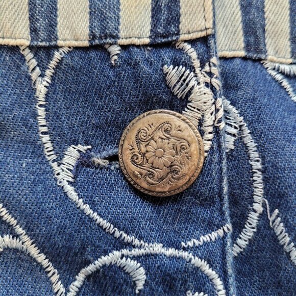 Vintage Marsha Sport Size S Jean Jacket Several Different Fabrics Long Lined - Picture 5 of 9